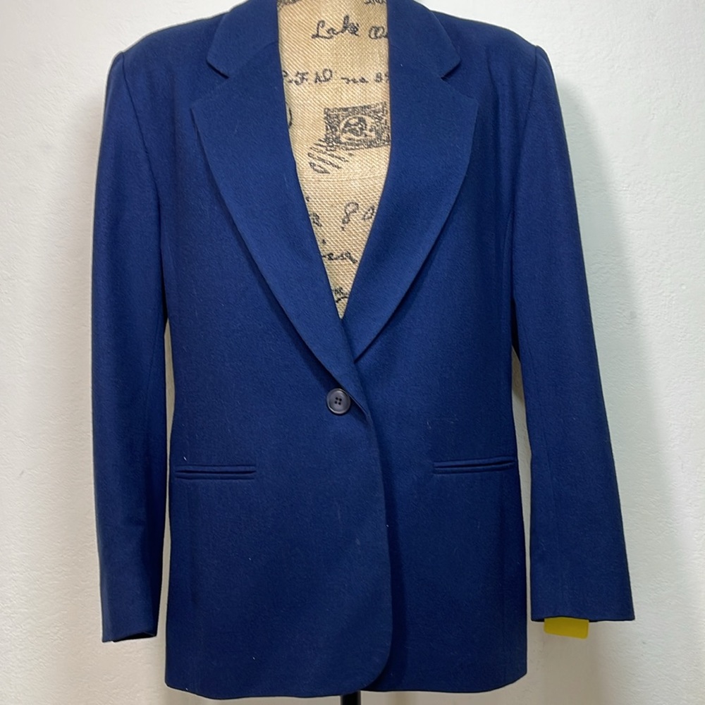 Pendleton Blazer Jacket Women's 100% Wool Blue Size 16
